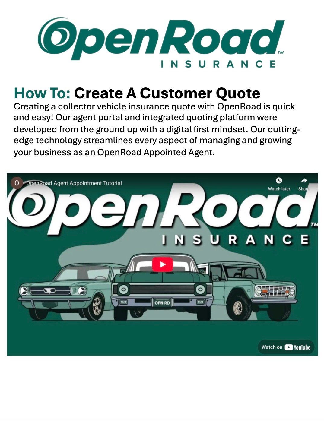 Create a customer quote